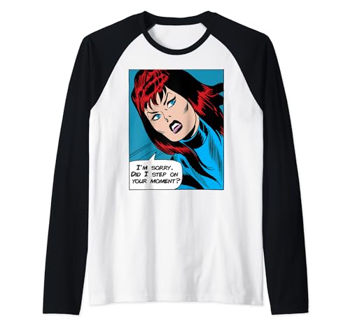 Black Widow Marvel t-shirt manches raglan motif graphique pour collectionneur