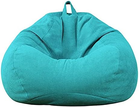 Bean Bag Chair Cover,Adults Large High Back Bean Bag Sofa Cover Recliner Gaming Storage Bag for Indoor Outdoor BeanBag Chair,No Filling,Green (Color : Blue, Size : Medium)