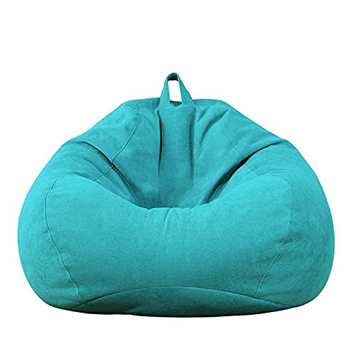 Bean Bag Chair Cover,Adults Large High Back Bean Bag Sofa Cover Recliner Gaming Storage Bag For Indoor Outdoor Beanbag Chair,No Filling,Green (Color : Blue, Size : Medium) #TOP8