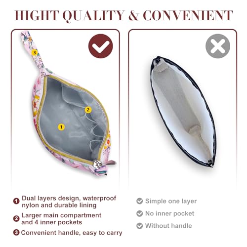 Image of Gloppie Make Up Bags for Women Small Makeup Bag for Purse Cosmetic Bag Pink