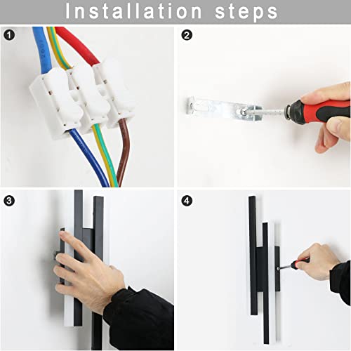 Riserva Wall Light LED Indoor, 16W 1800LM Wall Lamp Modern, Warm White 3000K, Black Long Wall Sconce Acrylic for Bedroom, Living Room, Corridor, Hallway - Image 6
