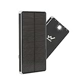 PowerGreen Solar Charger Portable 10000mAh High Speed Charging LED Flashlight Design Power Bank with Dual USB Outputs for Phones(Black)