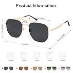 SOJOS Classic Square Aviator Sunglasses for Women Men Retro Hexagon UV400 Protection Shades SJ1222 - Image 4