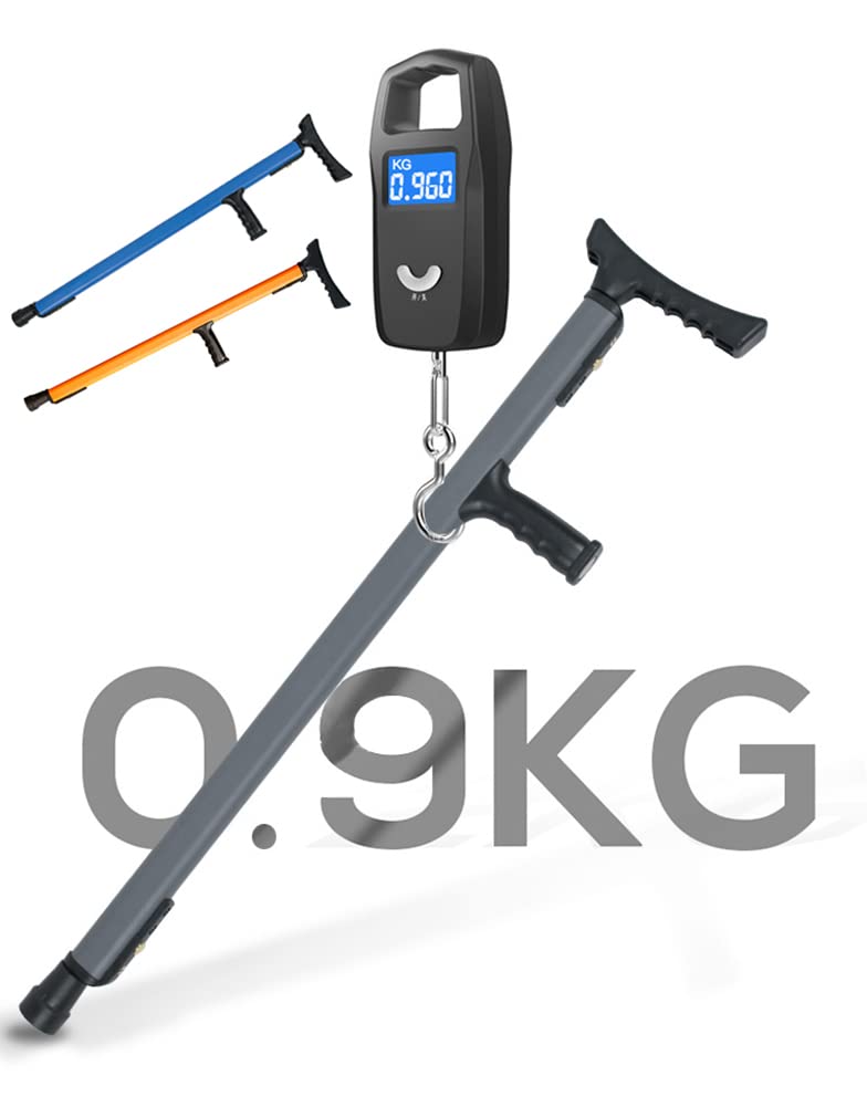 Bastón Muleta Ajustable para Las Axilas para Adultos, Bastón De Aluminio De Moda para Hombres, Mujeres, Gris/Naranja/Azul, Carga De 200 Kg/440 Libras, 1 Unidad