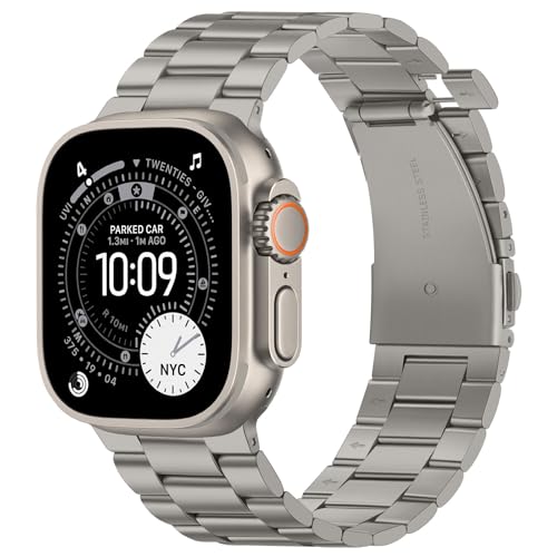 Suphart No Tool Needed Straps Compatible with Apple Watch Strap 49mm 46mm 45mm 44mm 42mm, Detachable Metal Replacement Bands for iWatch Ultra 3/2/1 Series 11 10 9 8 7 6-1 SE (Titanium)
