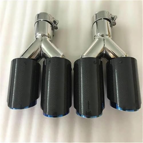 Embout silencieux d'échappement universel double en acier bleui de luxe