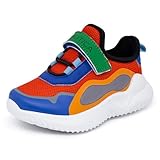 Nautica Kids' Boys' Girls' Athletic Sport Tennis Sneaker Running Shoe with Strap-Sharky-Orange Multi-8