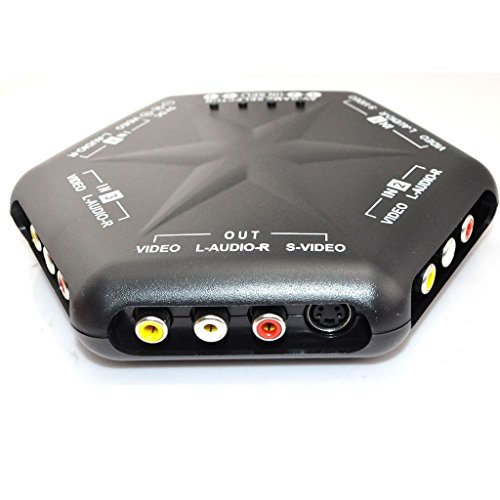 Ikkegol 5 Ways 4 Port In 1 Out Video Audio S-Video Game Av Switch Box Selector With Remote Control Av-666D Black #TOP1
