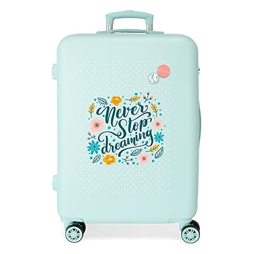 Movom Never Stop Dreaming Maleta Mediana Azul 46x65x23 cms Rígida ABS Cierre de combinación Lateral 56L 3 kgs 4 Ruedas Dobles