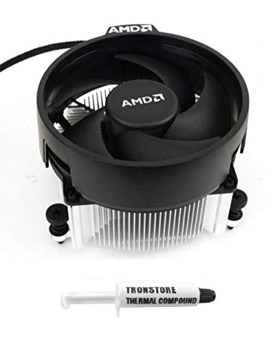 TronStore AMD Wraith Spire Socketed AM4 4-Pin Connector CPU Cooler with Copper Core Base, Aluminium Heatsink, 3.81-Inch Fan with Thermal Paste for Desktop PC Computer