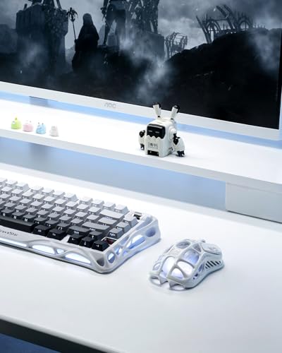 Image of GravaStar Mercury M2 Wireless Gaming Mouse with 26,000 DPI, PAW3395DM Sensor -79g Lightweight Hollowed-Out Design -5 Programmable Buttons -5 Dynamic Lightsync RGB (White)