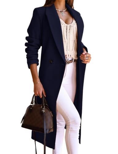Manteau long en laine chaud contre le froid style caban pour femme