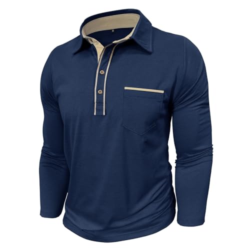 Men's Polo Shirts Summer Short Sleeve Casual 3 Button T-Shirts Classic Basic Golf Work Tees Tops with Pocket3