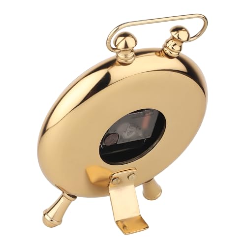Image of Decor de Maison Brings Handcrafted Essence Desk Timepiece Table Clock for Living Room, Bedroom, Study Table | Classic Non-Ticking Tabletop Battery Operated Analog Desk Clock in Gold (17x7x24cm)