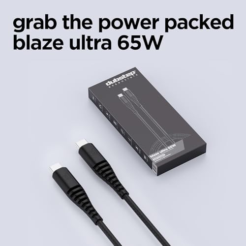 Image of Dubstep Blaze Ultra 65W Type-C to Type-C Cable 1 m Fast Charge Cable (Compatible with Mobile, Tablet, Laptop, Black, One Cable)