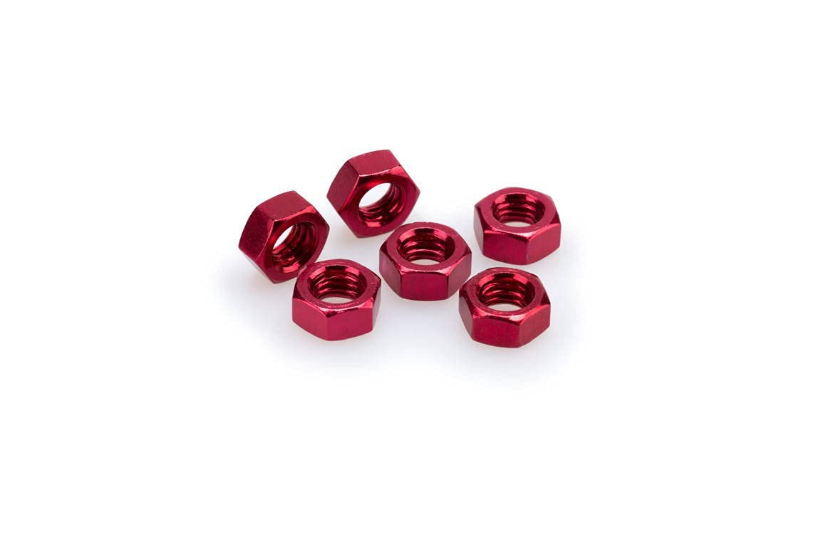 Puig 0863r Blister 6 Nuts M8 – Red