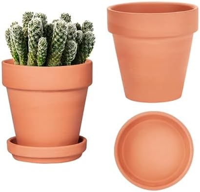 vensovo Vasos de terracota e argila de 15 cm para plantas com pir...