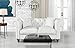 DIVANO ROMA FURNITURE Classic Living Room Bonded Leather Scroll Arm Chesterfield Loveseat (White)
