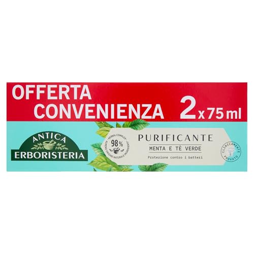 Antica Erboristeria - Dentifricio Purificante, Protezione contro i batteri, 75mlx2