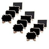 12 Pack Mini Chalkboard Signs with Stand,4 Styles Small Wood Chalkboards Blackboard for Food Signs