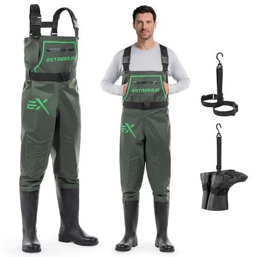 Extremus by KastKing MarshPro Hunting Waders for Men– Fishing & Hunting Gear, 100% Waterproof, DWR, 2X Tear & Abrasion Resistance, Ample Storage, Slip-Resistant Boots, Shock-Absorbing Insoles