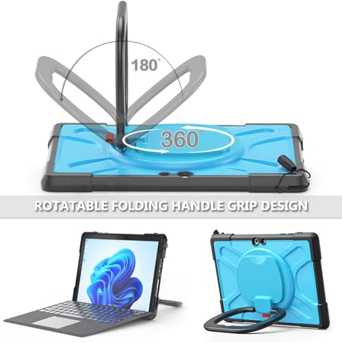 Coque antichoc Microsoft Surface Go évite les bris d'écran béquille bleu - 7