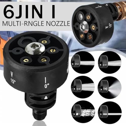 Image of HASTHIP Car Pressure Washer Nozzle - Rotationally Adjustable Washer Nozzle - 6 Modes Multifunctional ABS Material High-Pressure Car Universal for Cleaners