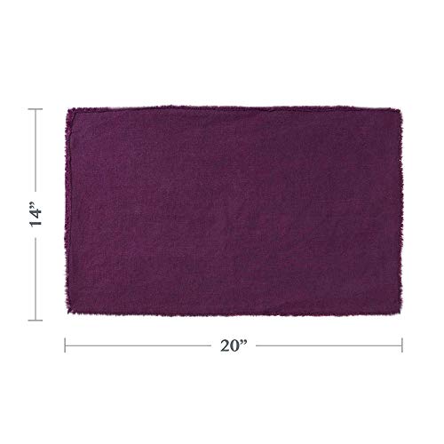 Purple Fringed Stone Washed Placemat - 14"X20" Oblong, 4 Ct. #TOP2