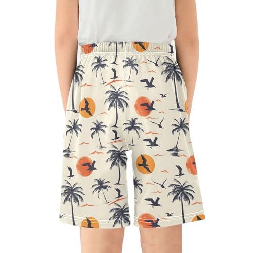 Sunset Palm Trees Short Pajama Pants Bottoms Soft Sleepwear with Pockets2