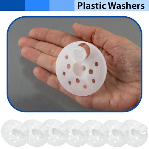 AERZETIX - Satz mit 10 Rosettenscheiben Ø60mm für Holzschrauben mit Kappe - Befestigung von Isolierplatten aus expandiertem extrudiertem Polystyrol - aus Kunststoff - Farbe weiß