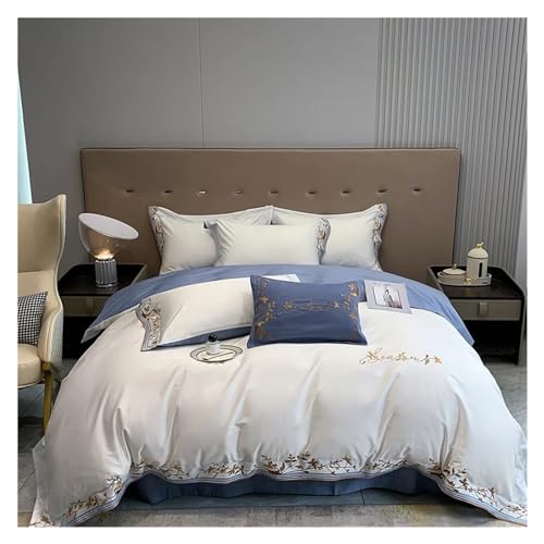 Housse de couette en coton égyptien motif or pour lit queen