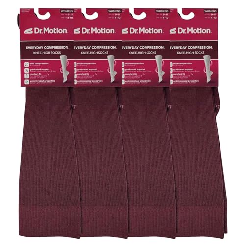 Image of Dr. Motion Compression Knee High Socks for Women - 4 Pairs Pack