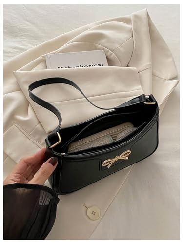 GORGLITTER Women's Bow Purse Y2K Cute Pu Leather Shoulder Handbags With Bows2