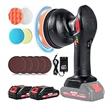 ZOTA ポリッシャー 車，125mm ダブルアクション ポリッシャー コードレス 車用 5インチ 21V 電動 マキタ 18V バッテリー 互換 6600回転/分 残量表示 充電式 ハンディタイプ ワックス研磨 プロ仕様 おすすめ【強化版】