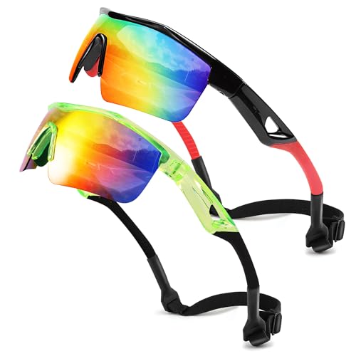 Image of FEISEDY Kids Polarized Sports Sunglasses, TR90 UV400 Baseball Cycling | LightWeight Wrap-Around for Boys Girls, TAC Polarized Lens blocks 100% UVA /UVB, Baseball /Softball /Cycling /Running B2454
