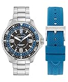 Nautica Men's NAPKMF307 KOH May Bay Recycled Stainless Steel Bracelet & Light Blue Silicone Strap Watch