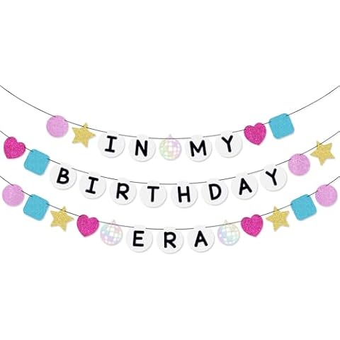 Pre-strung Friendship Bracelet Birthday Banner In My Birthday Era Banner for Singer Birthday Party Decorations Cover