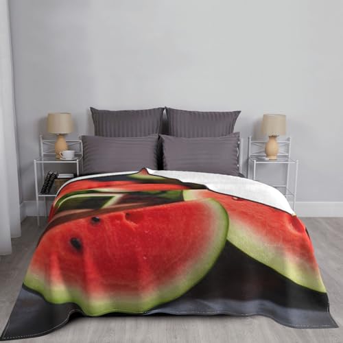 Couverture polaire imprimée pastèque en flanelle pour cocooning