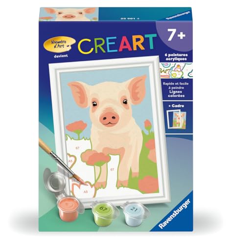 Ravensburger CreArt Kids 8x12 cm Numéro d'art Cochon Kit de Peinture par numéros Dès 25901 - vue 5