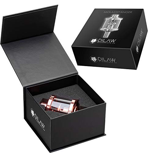 DILAW® Shisha DX1 Glas Molassefänger Edelstahl Wasserpfeife, Vorkühler-Aufsatz für(Schliff 18/8) Zubehör Farbe Rosé Gold – Bild 5