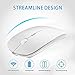 KLO Rechargeable Bluetooth Mouse for MacBook/MacBook air/Pro/iPad, Wireless Mouse for Laptop/Notebook/pc/iPad/Chromebook (White)
