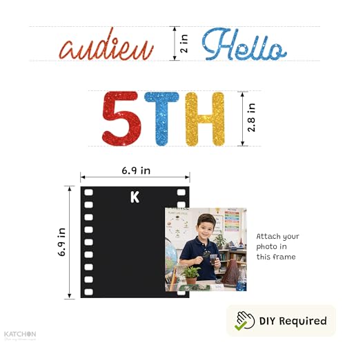 Image of KatchOn Glitter Bye Bye 5th Grade Hello Middle School Banner 10 feet Elementary Graduation Banner, Elementary Graduation Decorations 2026, 5th Grade Graduation Decorations