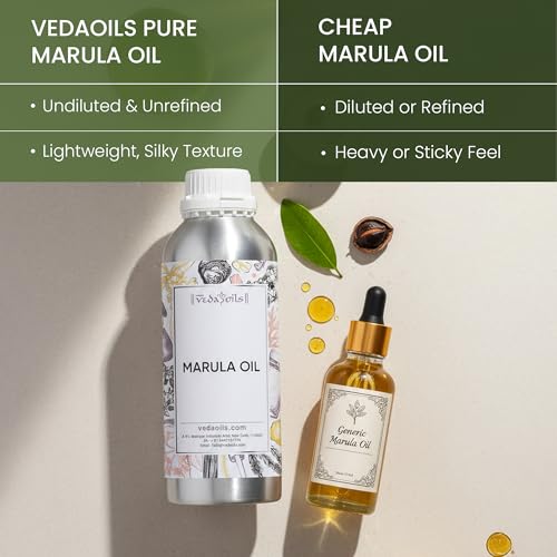 Image of VedaOils Marula Oil 100ml | 100% Pure & Natural Marula Oil for Face, Hair & Skin | Hydrates, Nourishes & Promotes Healthy Hair and Glowing Skin