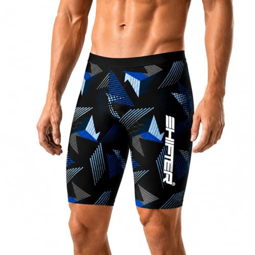Image of Shifter Men's Swimming Jammer Swimwear | Quick Dry Chlorine Resistant Professional Swim Shorts for Training Racing Pool Beach Water Sports