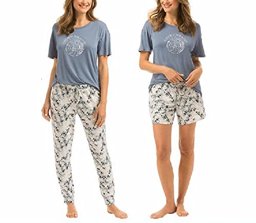 Pyjama 3 pièces femme Lucky Brand XXL bleu tie-dye pour des nuits confortables