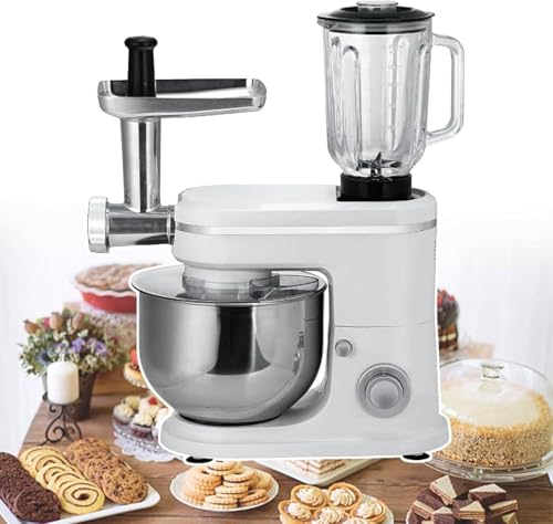 GZGHRZQS Stand Mixers for Baking 6-Speed Professional Mixer with 6L Stainless Steel Bowl - Includes Dough Hook, Whisk & Meat Grinder Ideal for Kneading, Whisking & Meat Mincing