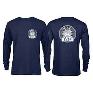 NCAA College Hand Sign Great Seal Long Sleeve T-Shirt (Rice Owls – Navy, Small)