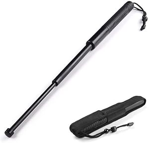Teleskopschlagstock, 515 /640 mm Schwarz Schlagstock Teleskop| Rutschfester Griff | Kompakt & Faltbar Wanderstöcke Trekkingstöcke Walking Stöcke Selbstverteidigung & Camping, Trekking, utdoor (C)