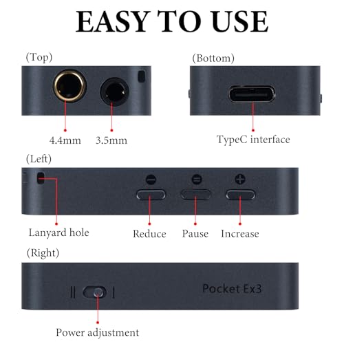 Image of Geekria Pocket Box 3 USB-C Portable Headphone AMP, 4.4mm Balanced Output and 3.5mm Stereo Output, Mini Hi-Fi DAC Dual Chip CS43131, Support up to 384KHz /32bit
