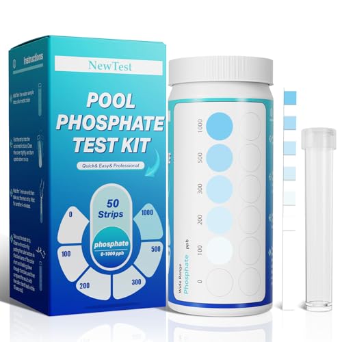 NewTest Pool Phosphate Test Kit: 50CT Professional Phosphate Test Strips for Swimming Pools Water Accurate & Easy to Read